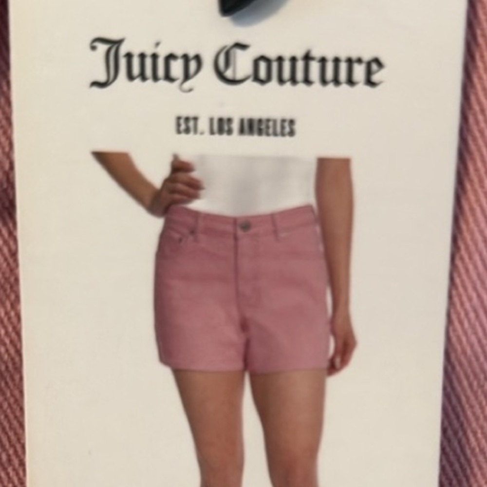 Woman’s Juicy Couture size 8 Pink Jean Shorts High-Waisted Cotton Blend